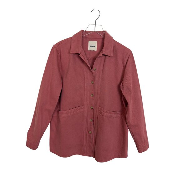 Sézane Will Jacket Dusty Rose Cotton Blend Button Front SZ. Large - Picture 3 of 16